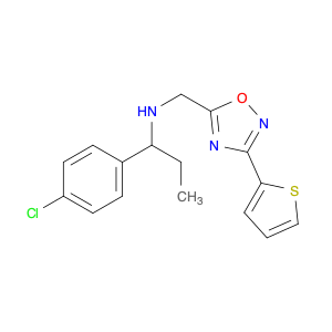 1031123-34-8 1,​2,​4-​Oxadiazole-​5-​methanamine, N-​[1-​(4-​chlorophenyl)​propyl]​-​3-​(2-​thienyl)​-