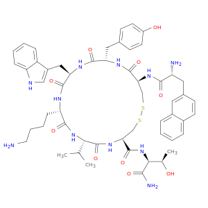 108736-35-2 L-Threoninamide, 3-(2-naphthalenyl)-D-alanyl-L-cysteinyl-L-tyrosyl-D-tryptophyl-L-lysyl-L-valyl-L-cysteinyl-, cyclic (2→7)-disulfide