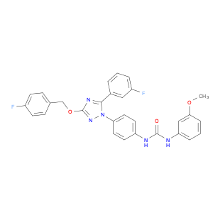 Urea, N-[4-[5-(3-fluorophenyl)-3-[(4-fluorophenyl)methoxy]-1H-1,2,4-triazol-1-yl]phenyl]-N'-(3-methoxyphenyl)-