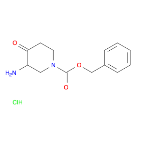 1-Piperidinecarboxylic acid, 3-amino-4-oxo-, phenylmethyl ester, hydrochloride (1:1)