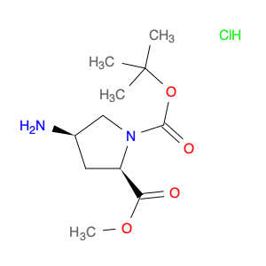 1,2-Pyrrolidinedicarboxylic acid, 4-amino-, 1-(1,1-dimethylethyl) 2-methyl ester, hydrochloride (1:1), (2R,4R)-