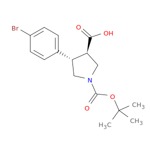 1,3-Pyrrolidinedicarboxylic acid, 4-(4-bromophenyl)-, 1-(1,1-dimethylethyl) ester, (3R,4S)-rel-