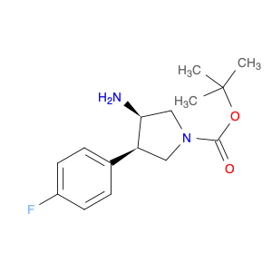 1-Pyrrolidinecarboxylic acid, 3-amino-4-(4-fluorophenyl)-, 1,1-dimethylethyl ester, (3r,4r)-rel-