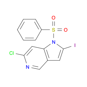 1H-Pyrrolo[3,2-c]pyridine, 6-chloro-2-iodo-1-(phenylsulfonyl)-