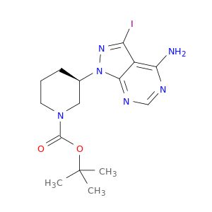 1276110-38-3 1-Piperidinecarboxylic acid, 3-(4-amino-3-iodo-1H-pyrazolo[3,4-d]pyrimidin-1-yl)-, 1,1-dimethylethyl ester, (3R)-