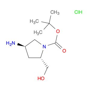 1-Pyrrolidinecarboxylic acid, 4-amino-2-(hydroxymethyl)-, 1,1-dimethylethyl ester, hydrochloride (1:1), (2S,4R)-