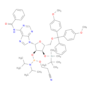 Adenosine, N-benzoyl-5'-O-[bis(4-methoxyphenyl)phenylmethyl]-3'-O-[(1,1-dimethylethyl)dimethylsilyl]-, 2'-[2-cyanoethyl N,N-bis(1-methylethyl)phosphoramidite]