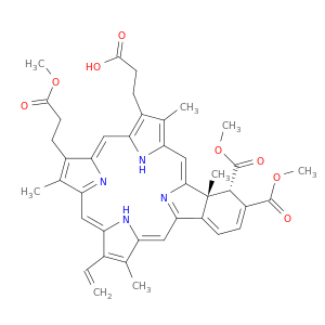 129497-78-5 24H,26H-Benzo[b]porphine-9,13-dipropanoic acid, 18-ethenyl-4,4a-dihydro-3,4-bis(methoxycarbonyl)-4a,8,14,19-tetramethyl-, monomethyl ester, (4R,4aS)-rel-