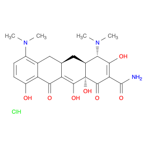 13614-98-7 [4S-(4alpha,4aalpha,5aalpha,12aalpha)]-4,7-Bis(dimethylamino)-1,4,4a,5,5a,6,11,12a-octahydro-3,10,12,12a-tetrahydroxy-1,11-dioxonaphthacene-2-carboxamide monohydrochloride
