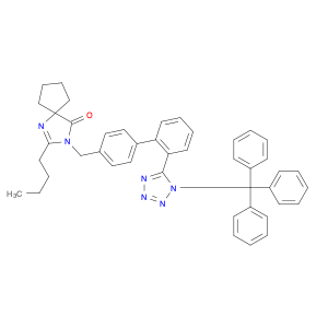 138402-10-5 1,3-Diazaspiro[4.4]non-1-en-4-one, 2-butyl-3-[[2'-[1-(triphenylmethyl)-1H-tetrazol-5-yl][1,1'-biphenyl]-4-yl]methyl]-