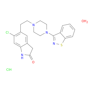 138982-67-9 2H-Indol-2-one, 5-[2-[4-(1,2-benzisothiazol-3-yl)-1-piperazinyl]ethyl]-6-chloro-1,3-dihydro-, hydrochloride, hydrate (1:1:1)