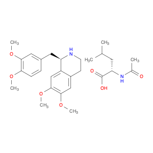 141109-12-8 L-Leucine, N-acetyl-, compd. with (1R)-1-[(3,4-dimethoxyphenyl)methyl]-1,2,3,4-tetrahydro-6,7-dimethoxyisoquinoline (1:1)