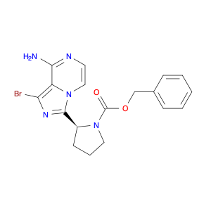 1-Pyrrolidinecarboxylic acid, 2-(8-amino-1-bromoimidazo[1,5-a]pyrazin-3-yl)-, phenylmethyl ester, (2S)-