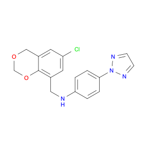 1424381-56-5 4H-1,3-Benzodioxin-8-methanamine, 6-chloro-N-[4-(2H-1,2,3-triazol-2-yl)phenyl]-