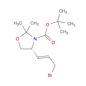 142573-55-5 3-Oxazolidinecarboxylic acid, 4-(3-bromo-1-propenyl)-2,2-dimethyl-,1,1-dimethylethyl ester, [R-(E)]-