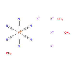 14459-95-1 Ferrate(4-), hexakis(cyano-κC)-, potassium, hydrate (1:4:3), (OC-6-11)-