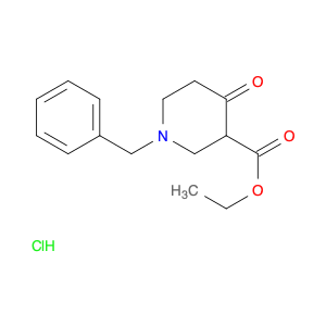 3-Piperidinecarboxylic acid, 4-oxo-1-(phenylmethyl)-, ethyl ester, hydrochloride (1:1)