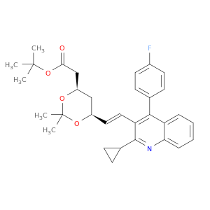 147489-06-3 1,3-Dioxane-4-acetic acid, 6-[(1E)-2-[2-cyclopropyl-4-(4-fluorophenyl)-3-quinolinyl]ethenyl]-2,2-dimethyl-, 1,1-dimethylethyl ester, (4R,6S)-