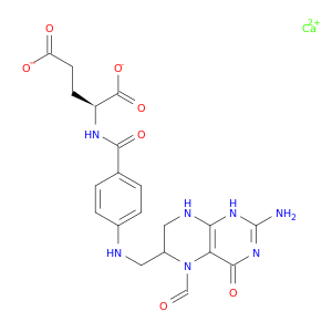 1492-18-8 L-Glutamic acid, N-[4-[[(2-amino-5-formyl-1,4,5,6,7,8-hexahydro-4-oxo-6-pteridinyl)methyl]amino]benzoyl]-, calcium salt (1:1)