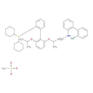 1599466-85-9 Methanesulfonato(2-dicyclohexylphosphino-2',6'-di-i-propoxy-1,1'-biphenyl)(2'-methylamino-1,1'-biphenyl-2-yl)palladium(II), min