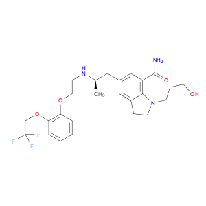 160970-54-7 1H-Indole-7-carboxamide, 2,3-dihydro-1-(3-hydroxypropyl)-5-[(2R)-2-[[2-[2-(2,2,2-trifluoroethoxy)phenoxy]ethyl]amino]propyl]-