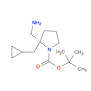 1-Pyrrolidinecarboxylic acid, 2-(aminomethyl)-2-(cyclopropylmethyl)-, 1,1-dimethylethyl ester, (2R)-