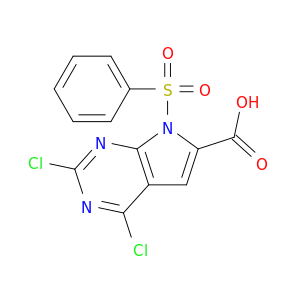 7-(benzenesulfonyl)-2,4-dichloro-7H-pyrrolo[2,3-d]pyrimidine-6-carboxylicacid