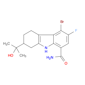 1643156-21-1 5-bromo-6-fluoro-2-(2-hydroxypropan-2-yl)-2,3,4,9-tetrahydro-1H-carbazole-8-carboxamide