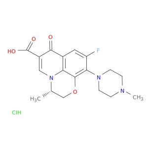 177325-13-2 7H-Pyrido[1,2,3-de]-1,4-benzoxazine-6-carboxylic acid, 9-fluoro-2,3-dihydro-3-methyl-10-(4-methyl-1-piperazinyl)-7-oxo-, hydrochloride (1:1), (3S)-