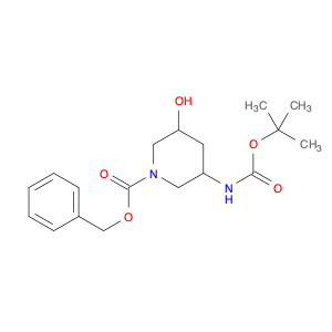 1785642-46-7 1-​piperidinecarboxylic acid, 3-​[[(1,​1-​dimethylethoxy)​carbonyl]​amino]​-​5-​hydroxy-​, phenylmethyl ester