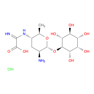 19408-46-9 D-chiro-Inositol,3-O-[2-amino-4-[(carboxyiminomethyl)amino]-2,3,4,6-tetradeoxy-a-D-arabino-hexopyranosyl]-, monohydrochloride