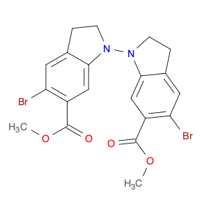 2007910-50-9 [1,1'-Bi-1H-indole]-6,6'-dicarboxylic acid, 5,5'-dibromo-2,2',3,3'-tetrahydro-, 6,6'-dimethyl ester