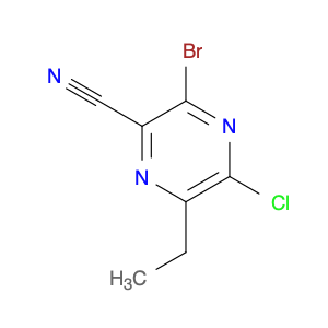 2043020-03-5 3-bromo-5-chloro-6-ethylpyrazine-2-carbonitrile