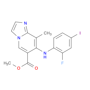 2306264-81-1 methyl 7-(2-fluoro-4-iodo-anilino)-8-methyl-imidazo[1,2-a]pyridine-6-carboxylate