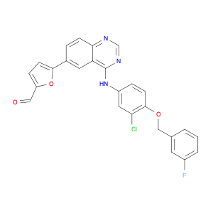 2-Furancarboxaldehyde, 5-[4-[[3-chloro-4-[(3-fluorophenyl)methoxy]phenyl]amino]-6-quinazolinyl]-