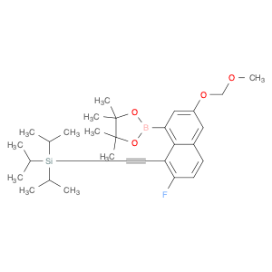 2621932-37-2 1,3,2-Dioxaborolane, 2-[7-fluoro-3-(methoxymethoxy)-8-[2-[tris(1-methylethyl)silyl]ethynyl]-1-naphthalenyl]-4,4,5,5-tetramethyl-