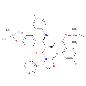 272778-12-8 2-Oxazolidinone,3-[(2R,5S)-5-(4-fluorophenyl)-2-[(S)-[(4-fluorophenyl)amino][4-[(trimethylsilyl)oxy]phenyl]methyl]-1-oxo-5-[(trimethylsilyl)oxy]pentyl]-4-phenyl-,(4S)-