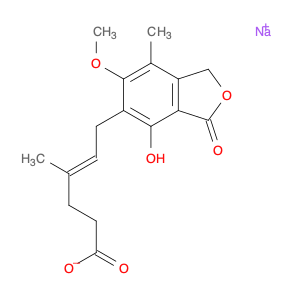 37415-62-6 4-Hexenoic acid, 6-(1,3-dihydro-4-hydroxy-6-methoxy-7-methyl-3-oxo-5-isobenzofuranyl)-4-methyl-, sodium salt(1:1) , (4E)-