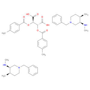 477600-71-8 Butanedioic acid, 2,3-bis[(4-methylbenzoyl)oxy]-, (2R,3R)-, compd. with(3R,4R)-N,4-dimethyl-1-(phenylmethyl)-3-piperidinamine (1:2)