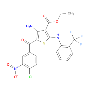 680212-25-3 ethyl 4-amino-5-(4-chloro-3-nitrobenzoyl)-2-[2-(trifluoromethyl)anilino]thiophene-3-carboxylate