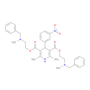 71791-90-7 3,5-Pyridinedicarboxylicacid, 1,4-dihydro-2,6-dimethyl-4-(3-nitrophenyl)-,3,5-bis[2-[methyl(phenylmethyl)amino]ethyl] ester