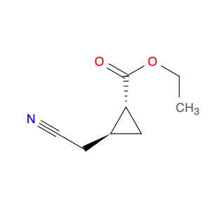 Cyclopropanecarboxylic acid, 2-(cyanomethyl)-, ethyl ester, trans- (9CI)