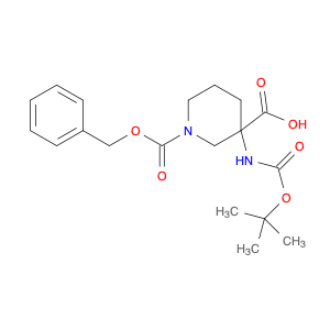 885270-31-5 1-((Benzyloxy)carbonyl)-3-((tert-butoxycarbonyl)amino)piperidine-3-carboxylic acid