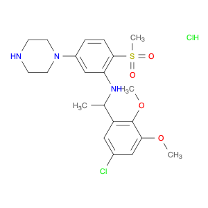 Benzenemethanamine, 5-chloro-2,3-dimethoxy-α-methyl-N-[2-(methylsulfonyl)-5-(1-piperazinyl)phenyl]-, monohydrochloride