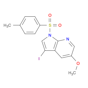 945256-30-4 3‐iodo‐5‐methoxy‐1‐(4‐methylbenzenesulfonyl)‐1H‐pyrrolo[2,3‐b]pyridine