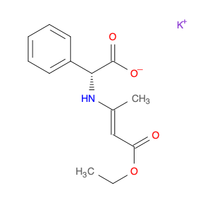 Benzeneacetic acid, a-[(3-ethoxy-1-methyl-3-oxo-1-propenyl)amino]-,monopotassium salt, (aR)-