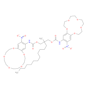 99348-39-7 [2-methyl-2-[(17-nitro-2,5,8,11,14-pentaoxabicyclo[13.4.0]nonadeca-1(15),16,18-trien-18-yl)carbamoyloxymethyl]tetradecyl] N-(17-nitro-2,5,8,11,14-pentaoxabicyclo[13.4.0]nonadeca-1(15),16,18-trien-18-yl)carbamate