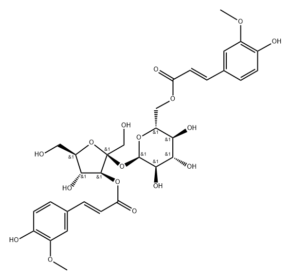 107172-40-7 α-D-Glucopyranoside, 3-O-[(2E)-3-(4-hydroxy-3-methoxyphenyl)-1-oxo-2-propen-1-yl]-β-D-fructofuranosyl, 6-[(2E)-3-(4-hydroxy-3-methoxyphenyl)-2-propenoate]