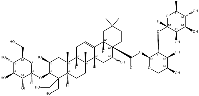 314756-03-1 Olean-12-en-28-oic acid, 3-(β-D-glucopyranosyloxy)-2,16,23,24-tetrahydroxy-, 2-O-(6-deoxy-α-L-mannopyranosyl)-α-L-arabinopyranosyl ester, (2β,3β,16α)-