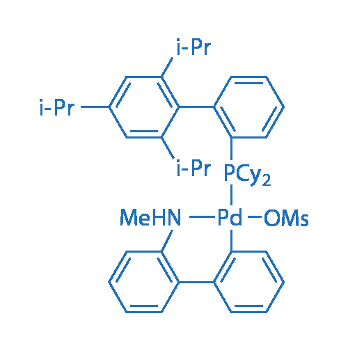 1599466-81-5 Methanesulfonato(2-dicyclohexylphosphino-2',4',6'-tri-i-propyl-1,1'-biphenyl)(2'-methylamino-1,1'-biphenyl-2-yl)palladium(II)